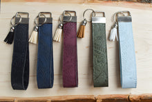 Load image into Gallery viewer, Light Blue Embossed Keychain Wristlet