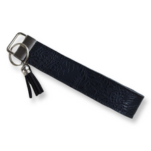 Load image into Gallery viewer, Black Embossed Keychain Wristlet