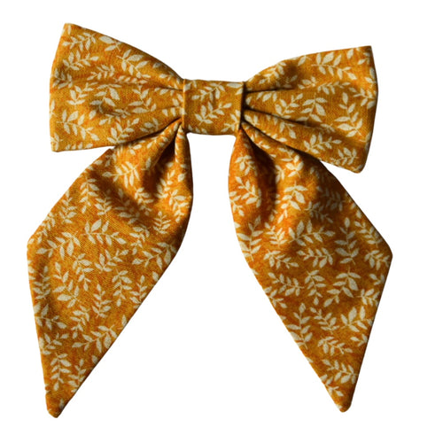 Mustard Floral Bow - Large