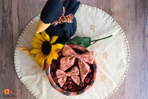 Orange Floral Bow - Mini