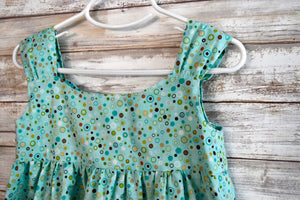 Teal Polka Dotted Sundress