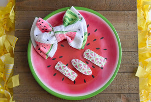 Watermelon Double Stacked Bow