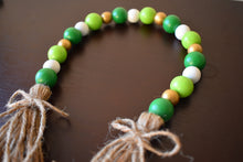 Load image into Gallery viewer, Green Wood Beaded Garland