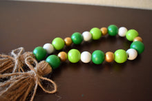 Load image into Gallery viewer, Green Wood Beaded Garland