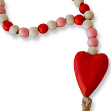 Load image into Gallery viewer, Wood Beaded Garland with Heart