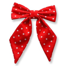 Load image into Gallery viewer, Red Polka Dot Sailor Bow