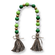 Load image into Gallery viewer, Green Wood Beaded Garland