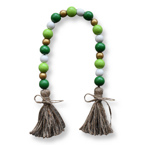 Green Wood Beaded Garland