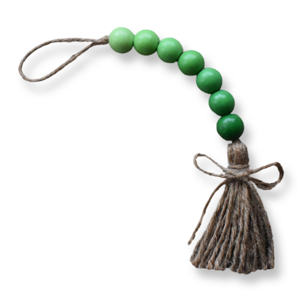 Green Ombre Wood Beaded Strand