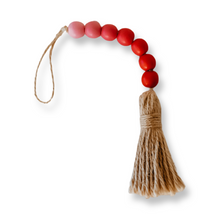 Load image into Gallery viewer, Red to Pink Ombre Wood Beaded Strand