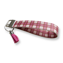 Load image into Gallery viewer, Pink Plaid Keychain Wristlet