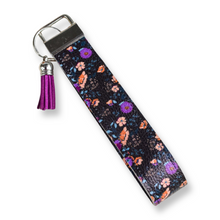 Load image into Gallery viewer, Dark Floral Keychain Wristlet