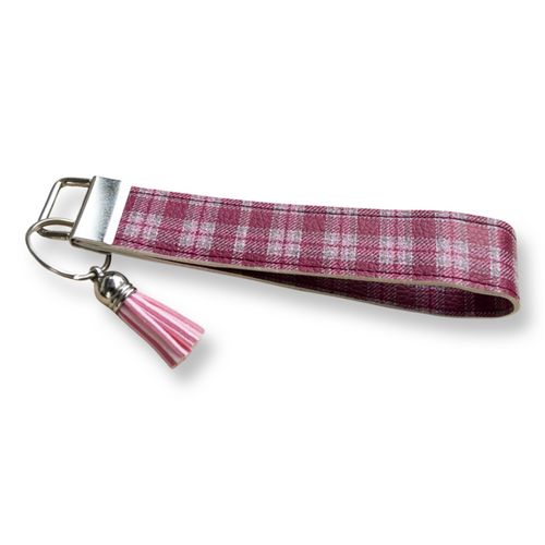 Brick Plaid Keychain Wristlet