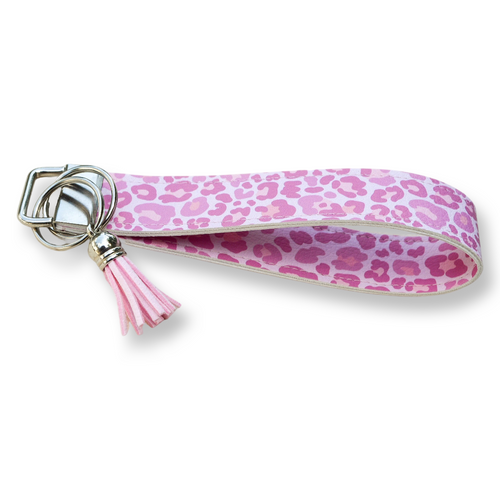Blush Cheetah Keychain Wristlet