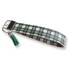 Load image into Gallery viewer, Green Plaid Keychain Wristlet