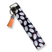 Load image into Gallery viewer, Black Halloween Girly Ghosties Keychain Wristlet