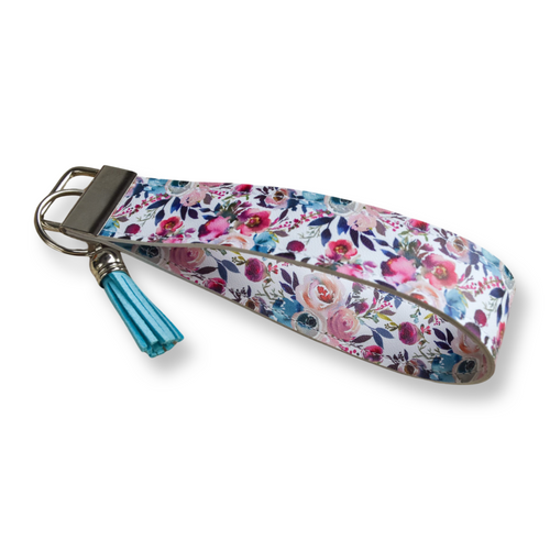Light & Airy Floral Keychain Wristlet