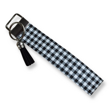 Load image into Gallery viewer, Buffalo Plaid (Black/White) Keychain Wristlet