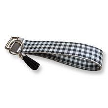 Load image into Gallery viewer, Buffalo Plaid (Black/White) Keychain Wristlet