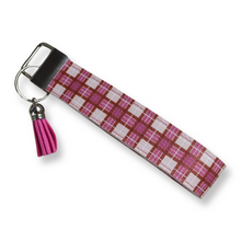 Load image into Gallery viewer, Pink Plaid Keychain Wristlet