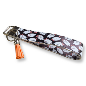 Black Halloween Girly Ghosties Keychain Wristlet