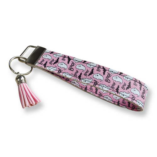 Pink Halloween Girly Ghosties Keychain Wristlet